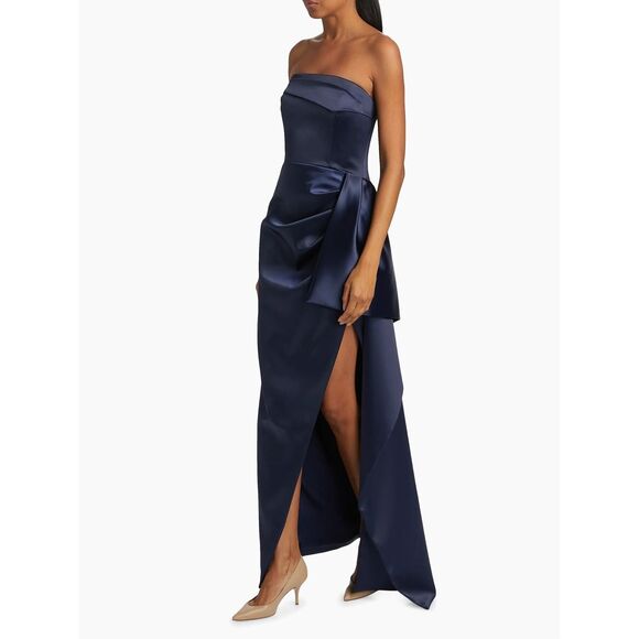 Nicholas the Label Erelyn Satin Strapless Gown Size 0 $595 - Picture 2 of 12